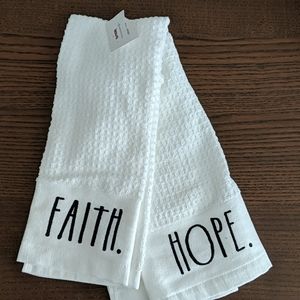 Rae dunn faith and hope dish towel set